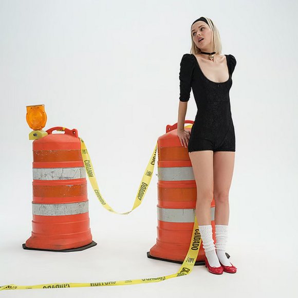 NWT size XL 12-14 For Love & Lemons Marni Bodysuit Romper Black - Picture 5 of 8